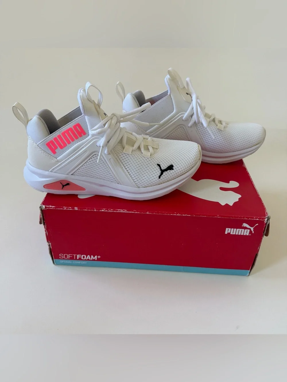 Puma Women's Enzo 2 Training Lace Up Shoes NEW IN BOX White/Ignite Pink 6.5M